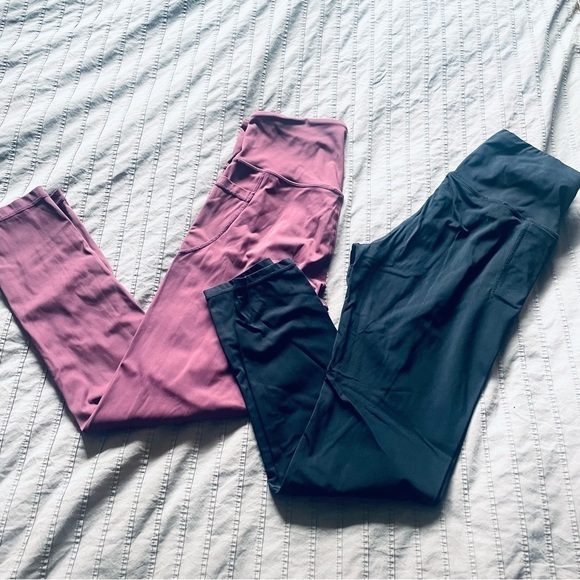 LOT OF 2 LEGGINGS, Tummy control workout running yoga Leggings for Women SIZE M - Picture 2 of 8